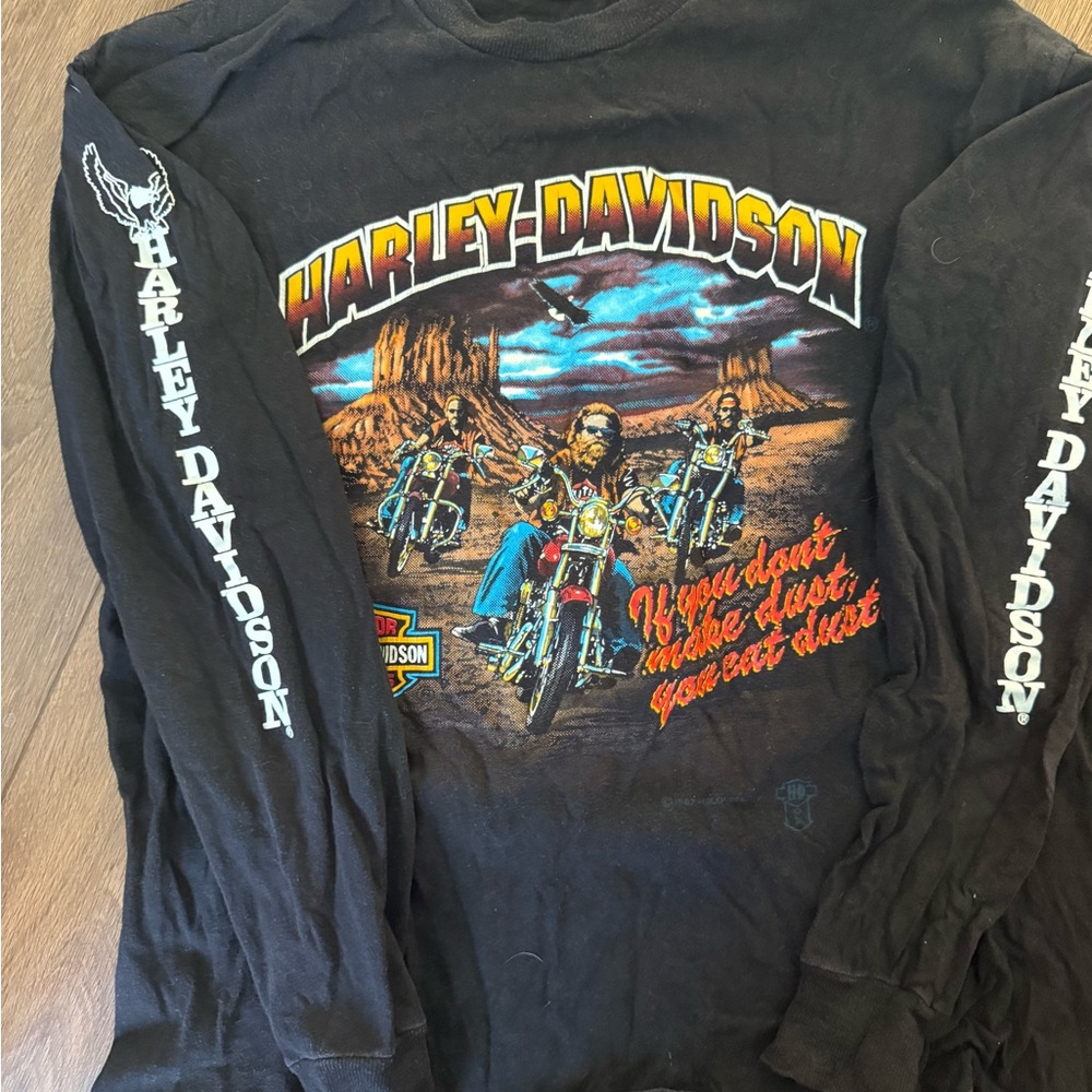 1987 Harley-Davidson Black Graphic Long Sleeve Shirt